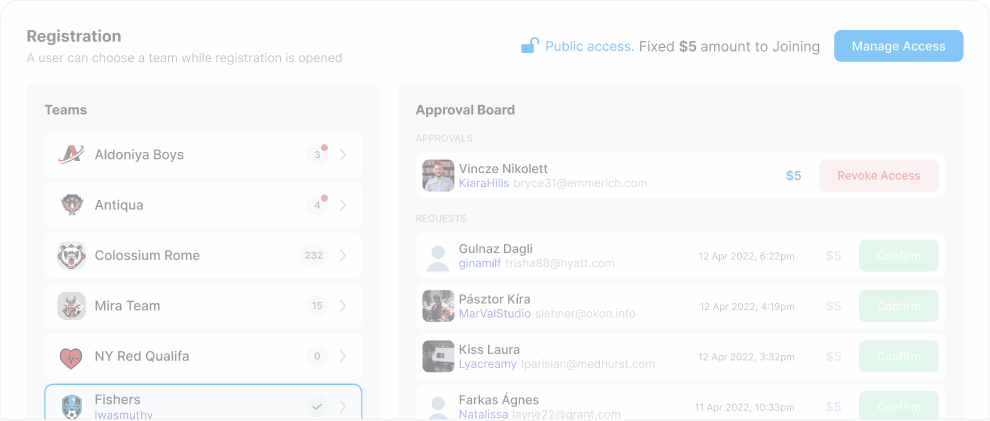 joining teams fees