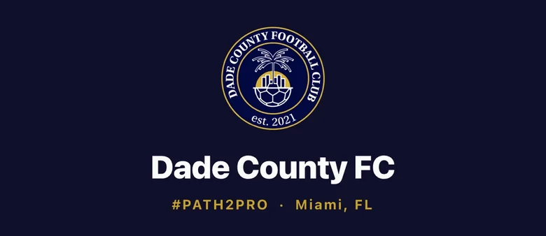 The Dade County FC crest and club name at the top of the club's own app.
